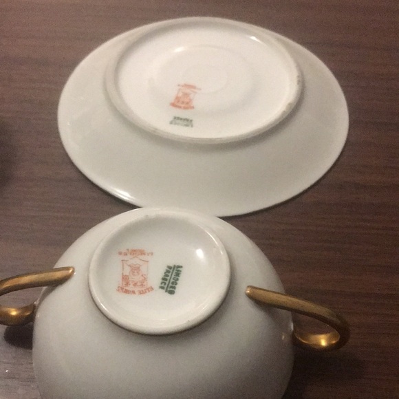 Vintage Tea Cup Limoges Saucer France Gold White - Picture 2 of 3